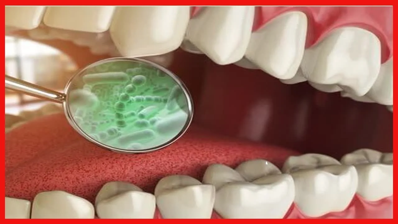 Image of a generic melt-in-mouth tablet or an illustration of good bacteria protecting teeth.
